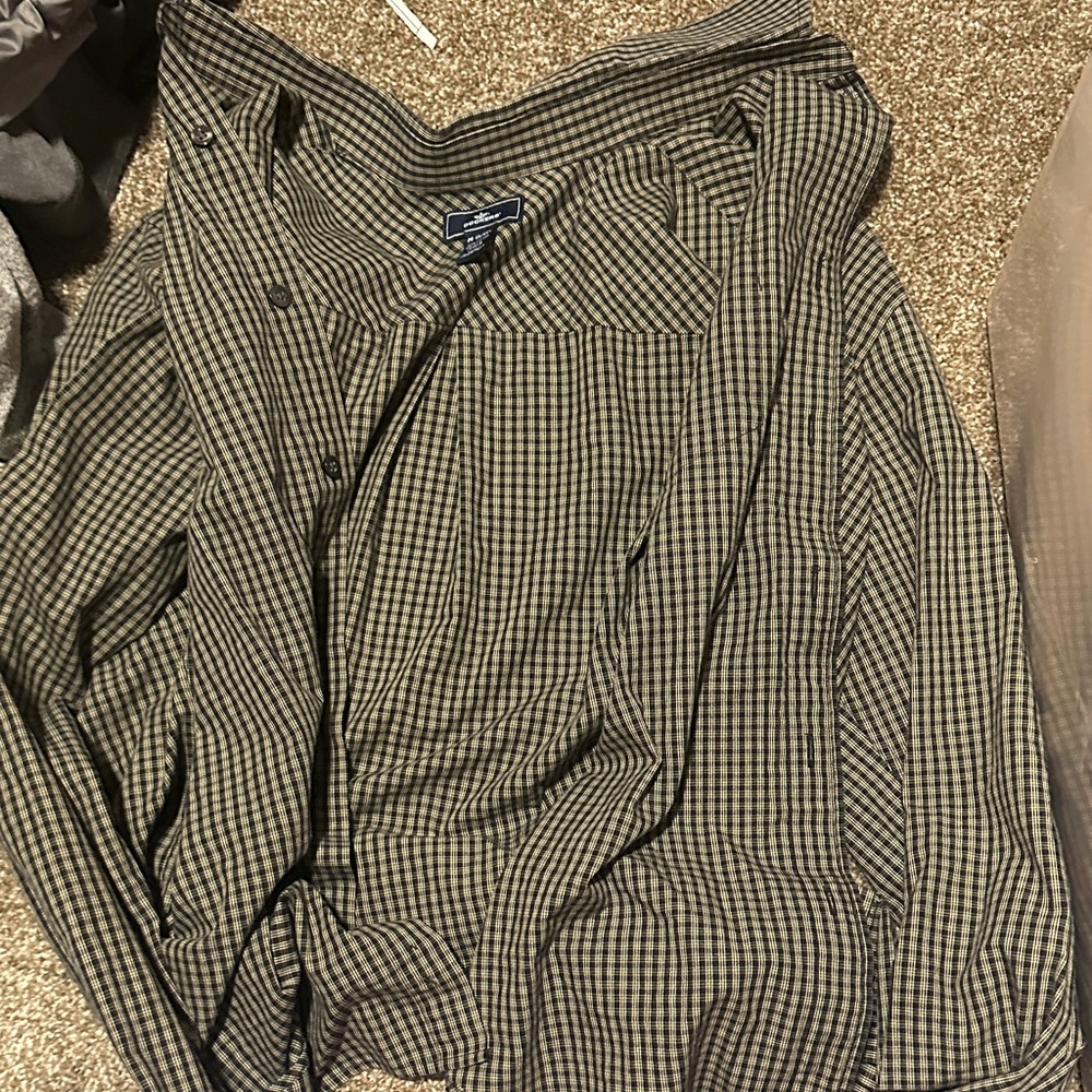 Dockers Black and Tan Checkered Shirt